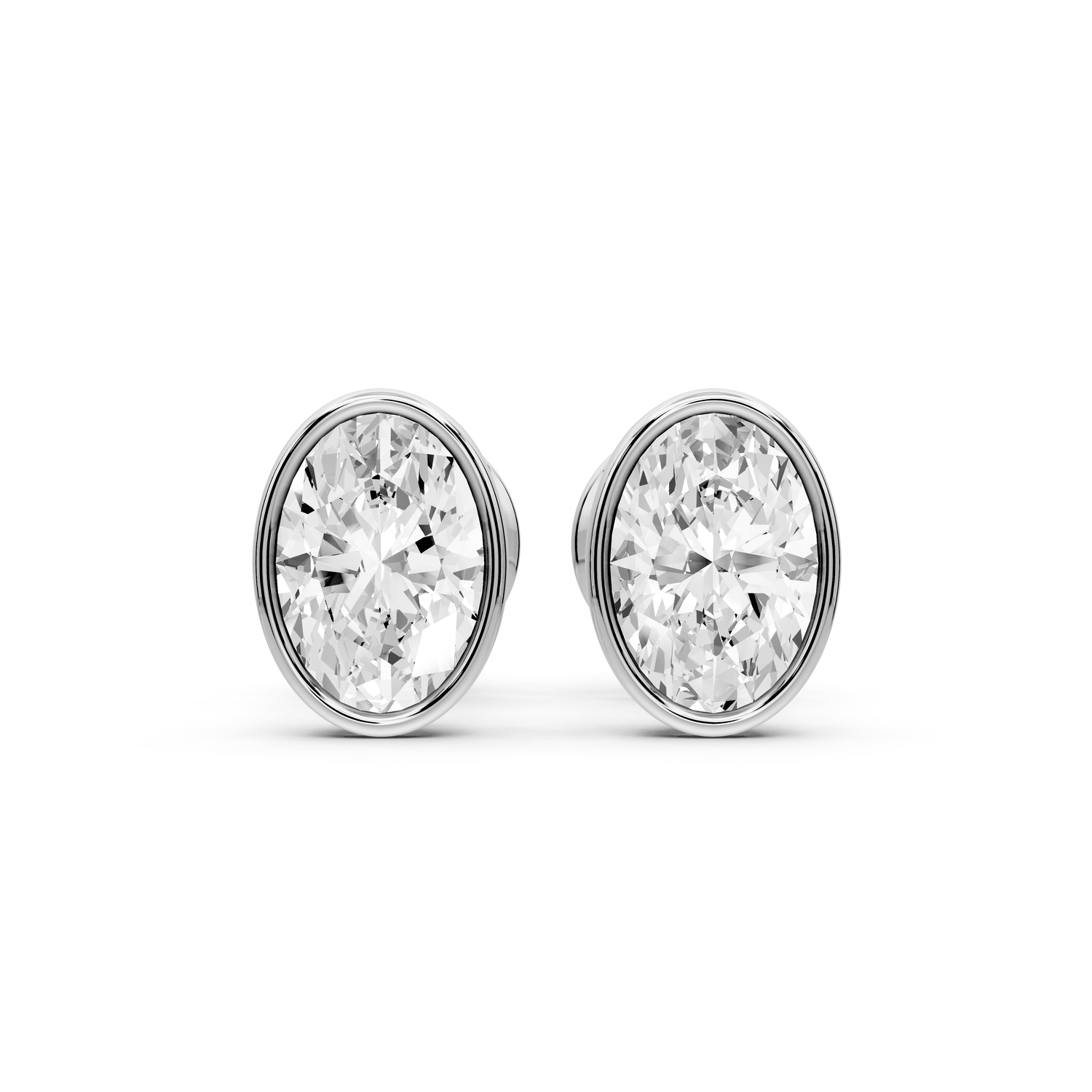Noa - 1ct 14k white gold Oval - Cut Diamond Stud Earrings - Mr. Alex Jewelry