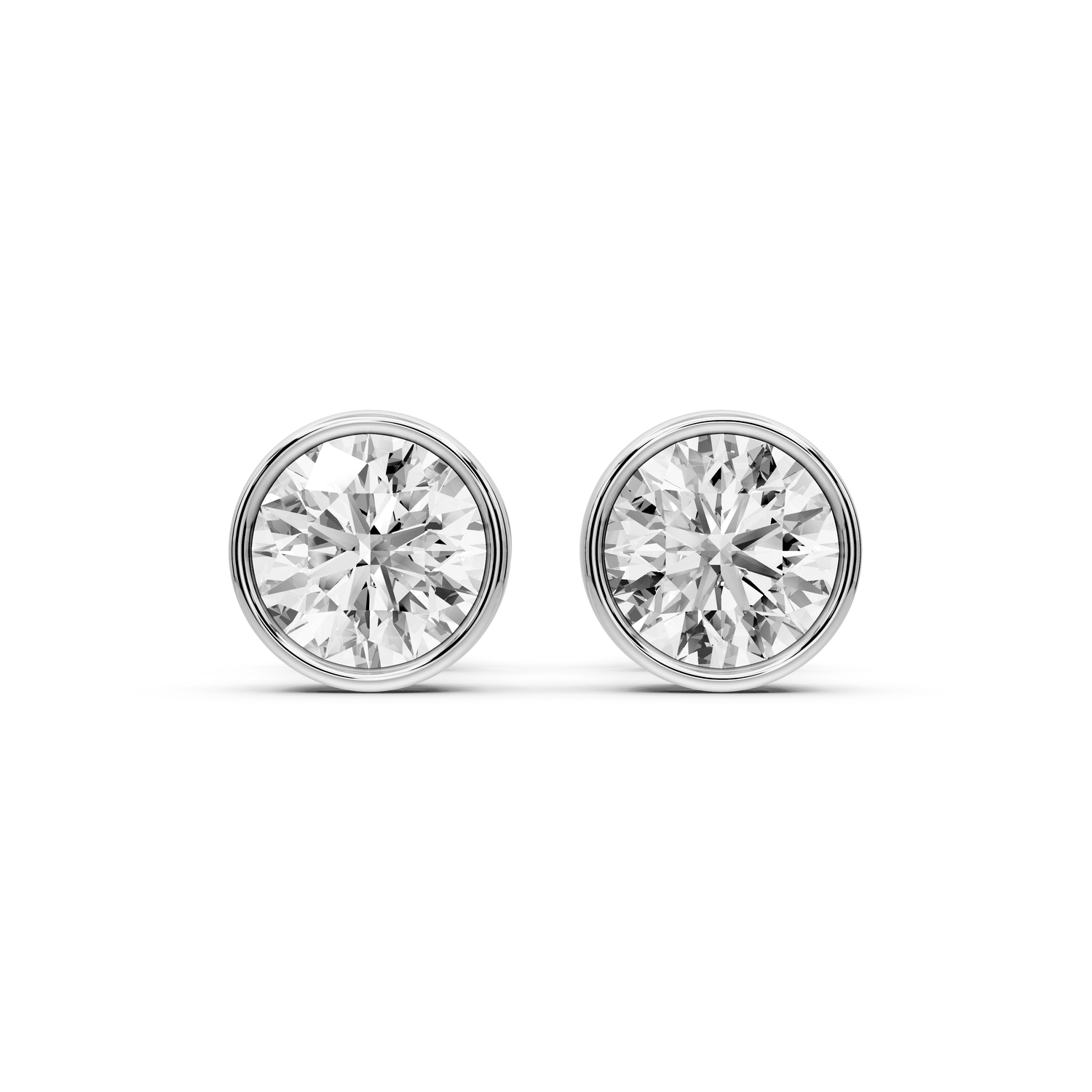 Noa - 1ct 14k white gold Round - Cut Diamond Stud Earrings - Mr. Alex Jewelry