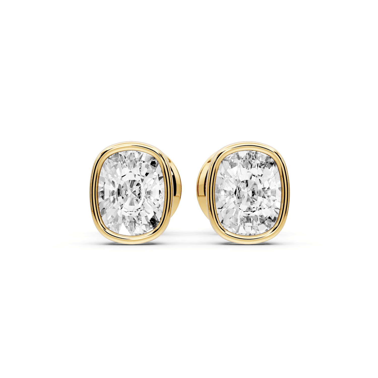 Noa - 1ct 14k yellow gold Elgcushion - Cut Diamond Stud Earrings - Mr. Alex Jewelry