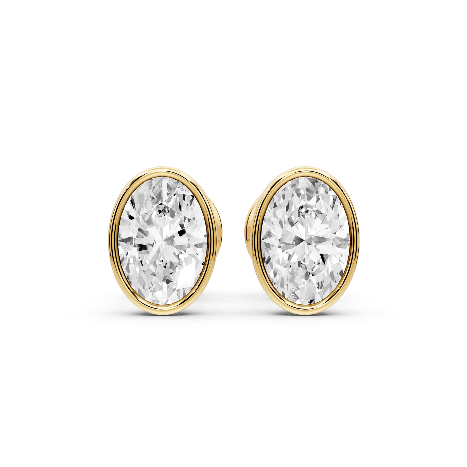 Noa - 1ct 14k yellow gold Oval - Cut Diamond Stud Earrings - Mr. Alex Jewelry