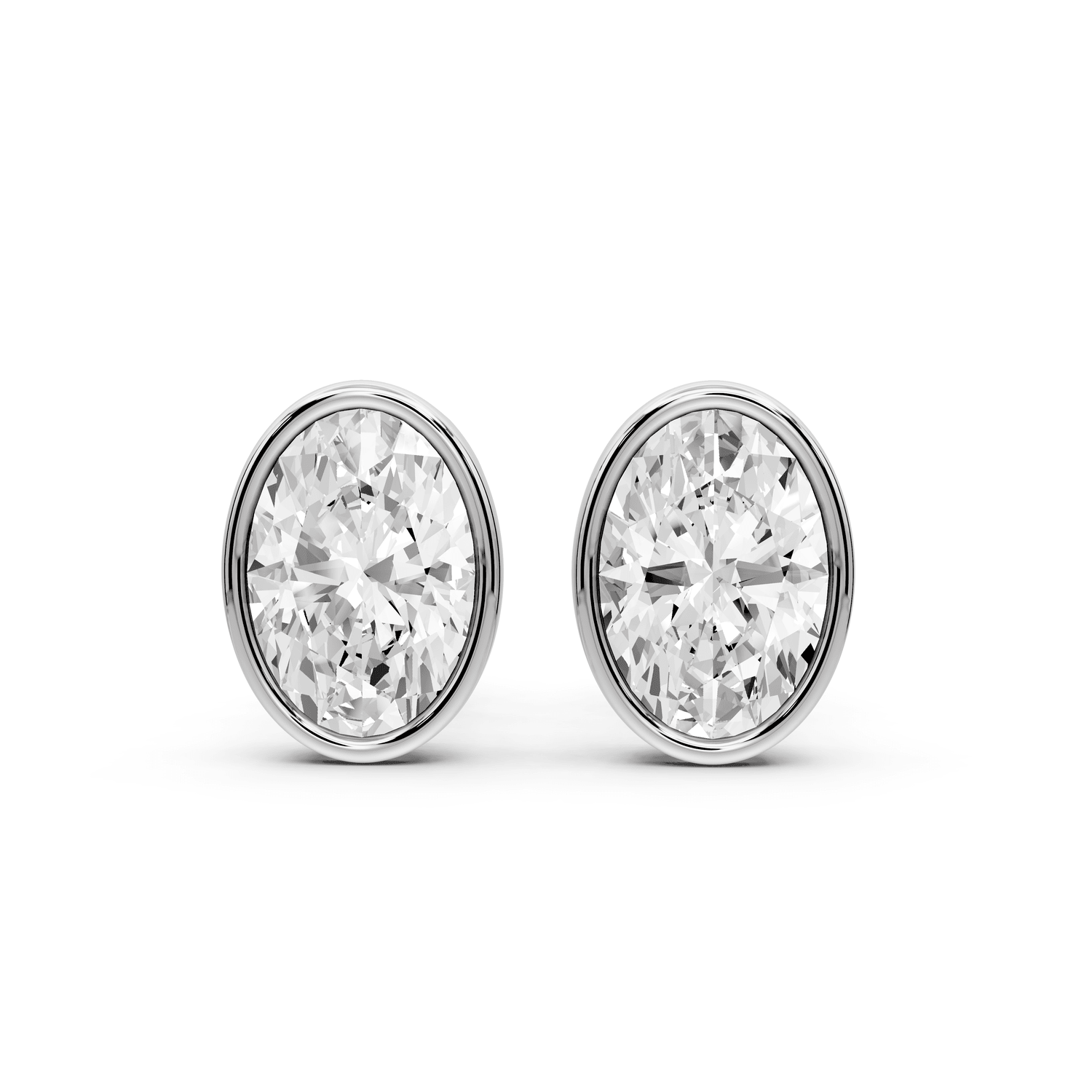 Noa - 2ct 14k white gold Oval - Cut Diamond Stud Earrings - Mr. Alex Jewelry