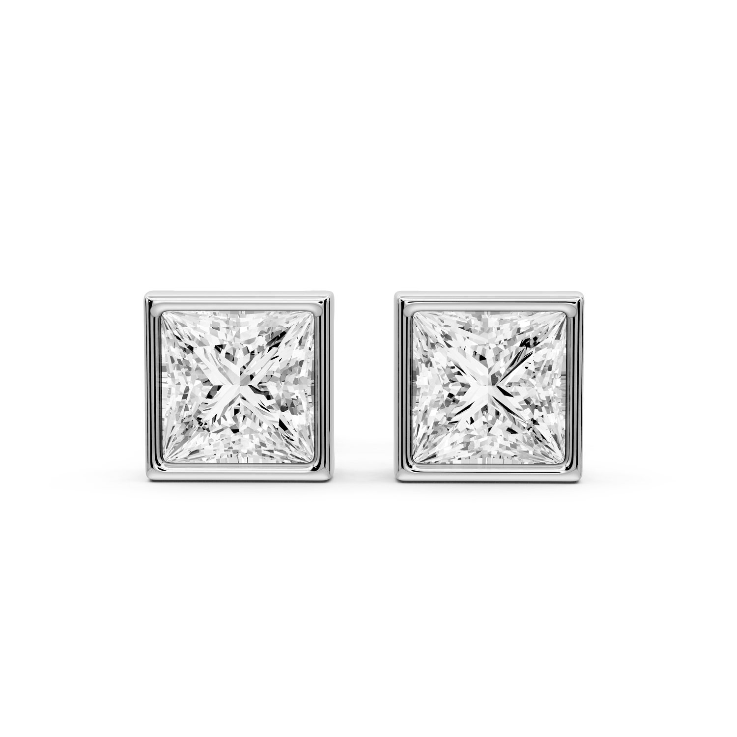 Noa - 2ct 14k white gold Princess - Cut Diamond Stud Earrings - Mr. Alex Jewelry