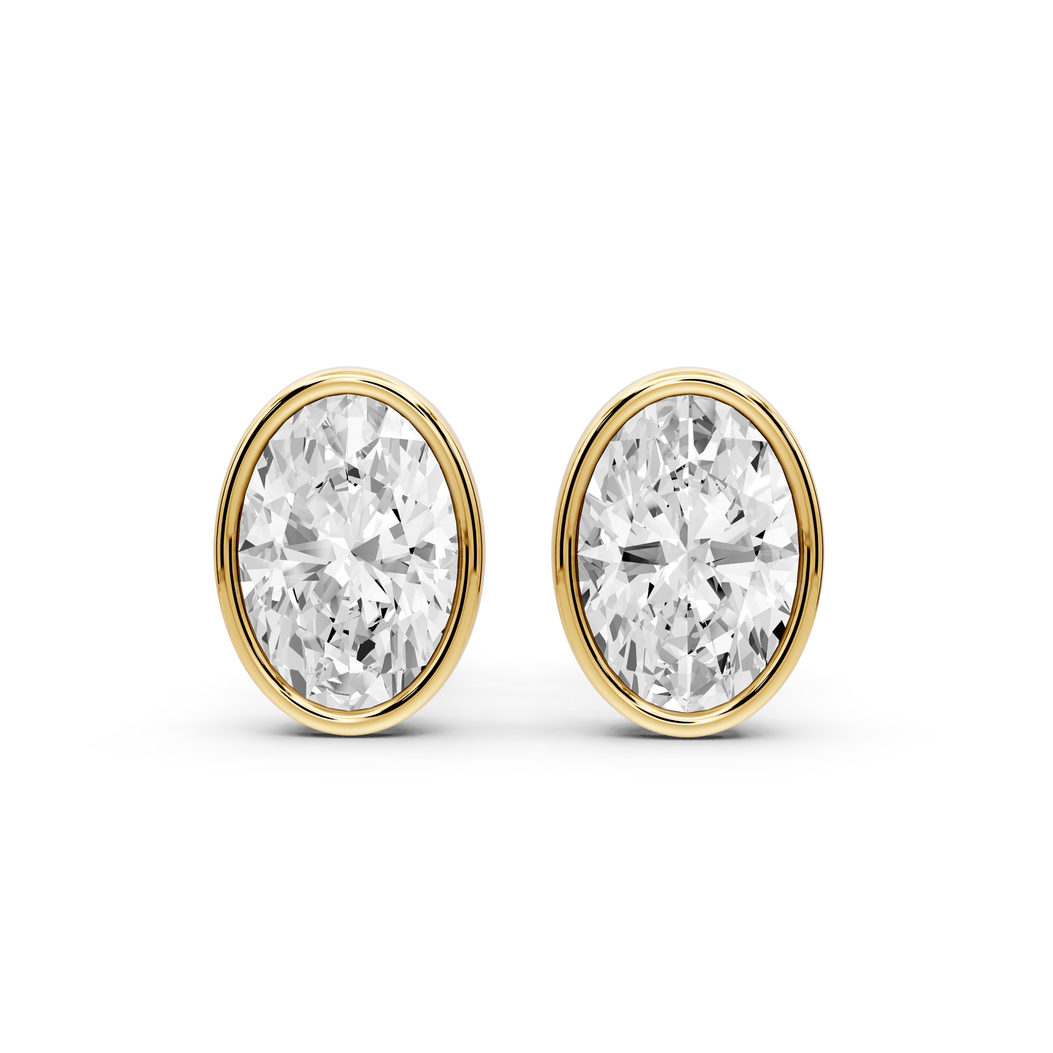 Noa - 2ct 14k yellow gold Oval - Cut Diamond Stud Earrings - Mr. Alex Jewelry