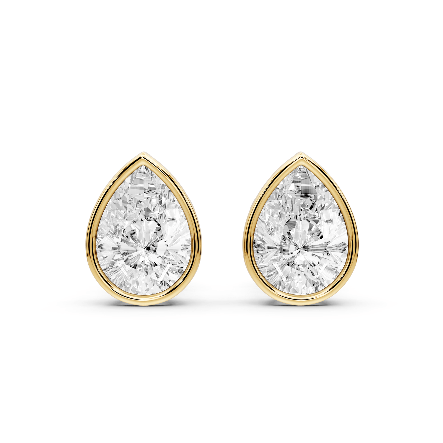Noa - 2ct 14k yellow gold Pear - Cut Diamond Stud Earrings - Mr. Alex Jewelry