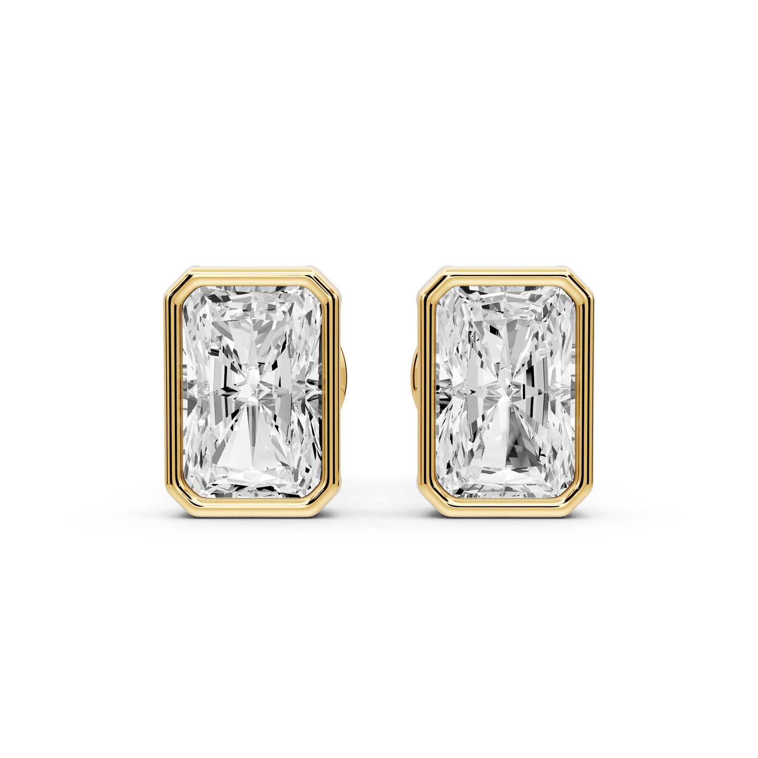 Noa - 2ct 14k yellow gold Radiant - Cut Diamond Stud Earrings - Mr. Alex Jewelry