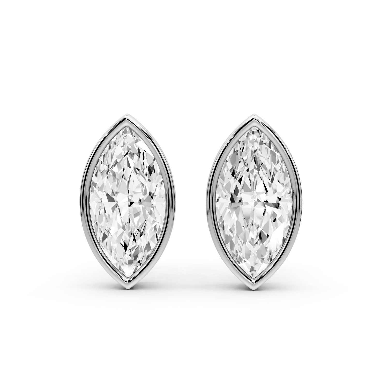 Noa - 3ct 14k white gold Marquise - Cut Diamond Stud Earrings - Mr. Alex Jewelry