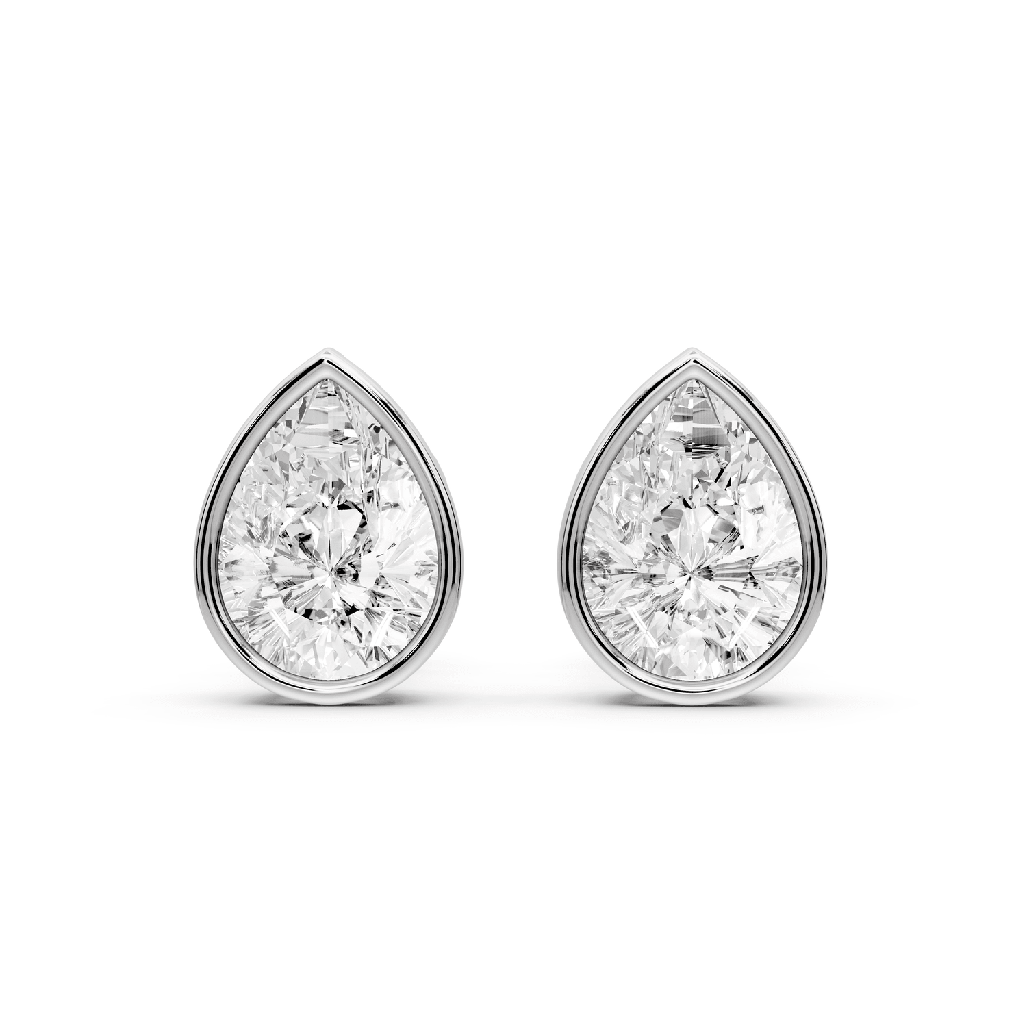 Noa - 3ct 14k white gold Pear - Cut Diamond Stud Earrings - Mr. Alex Jewelry