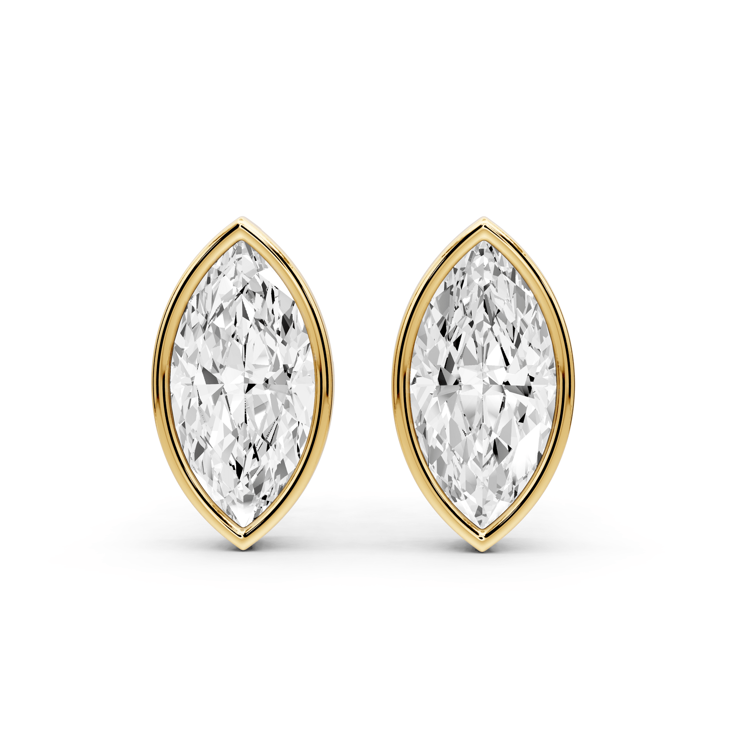 Noa - 3ct 14k yellow gold Marquise - Cut Diamond Stud Earrings - Mr. Alex Jewelry