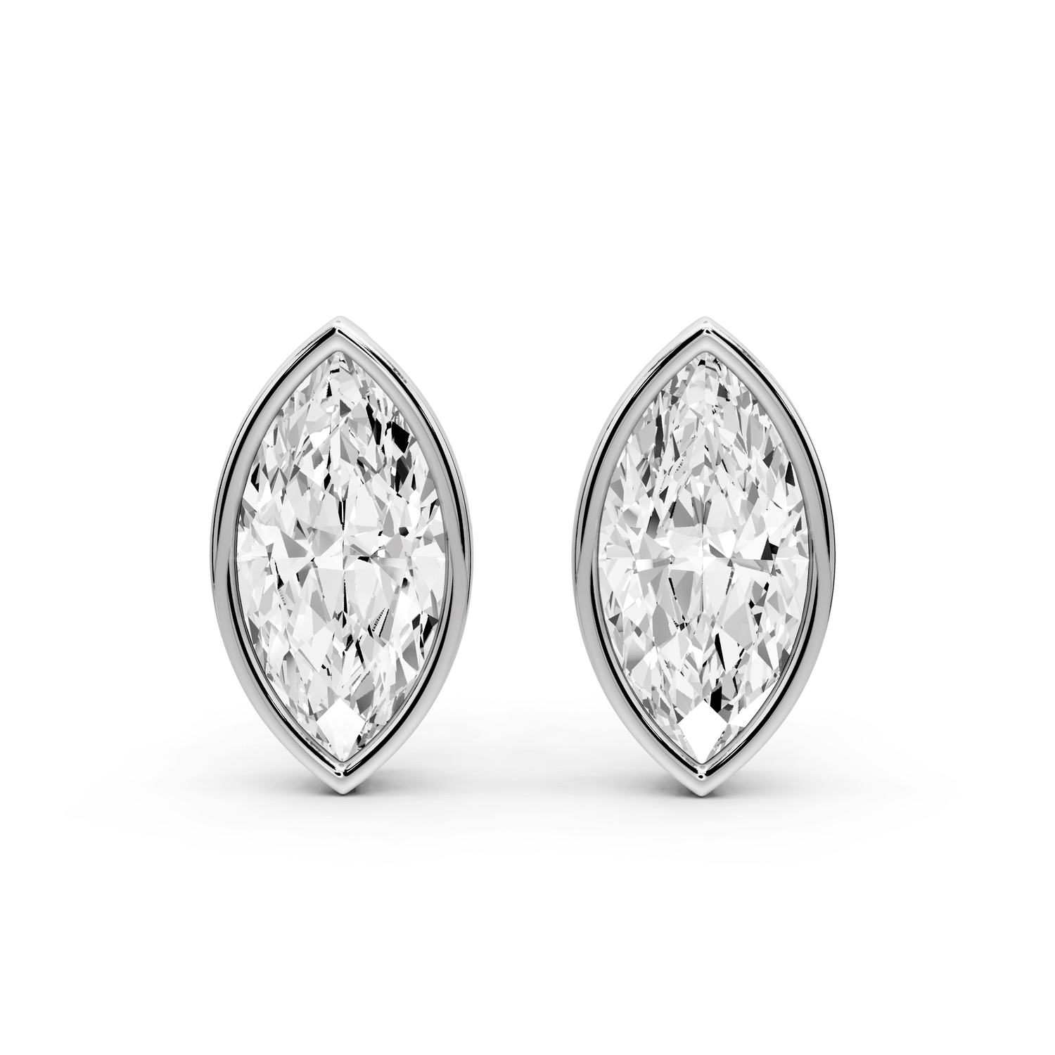 Noa - 4ct 14k white gold Marquise - Cut Diamond Stud Earrings - Mr. Alex Jewelry