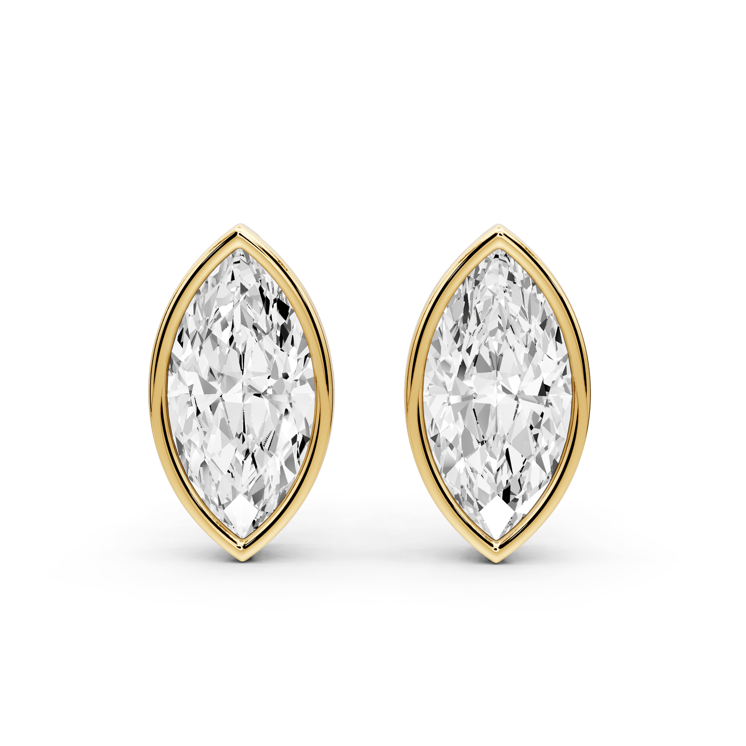 Noa - 4ct 14k yellow gold Marquise - Cut Diamond Stud Earrings - Mr. Alex Jewelry