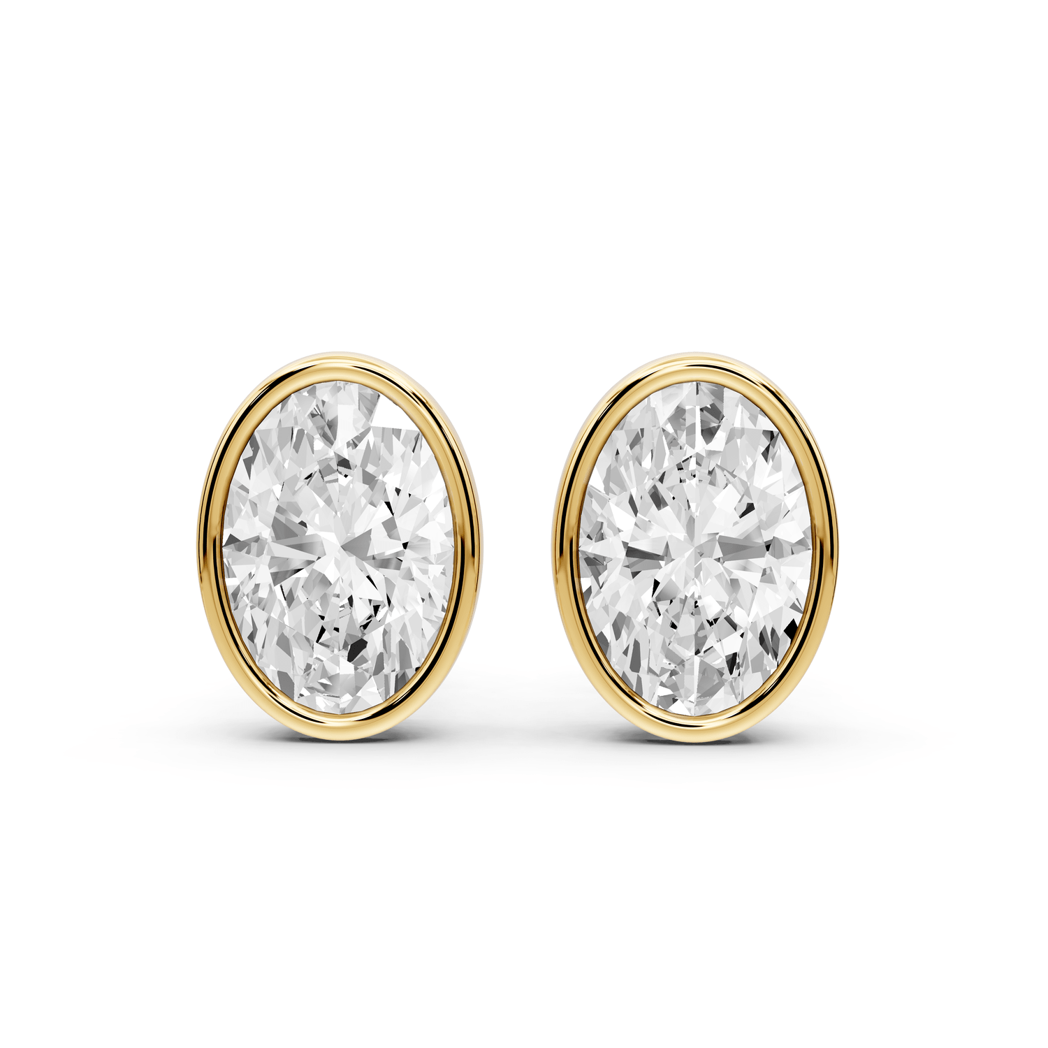 Noa - 4ct 14k yellow gold Oval - Cut Diamond Stud Earrings - Mr. Alex Jewelry
