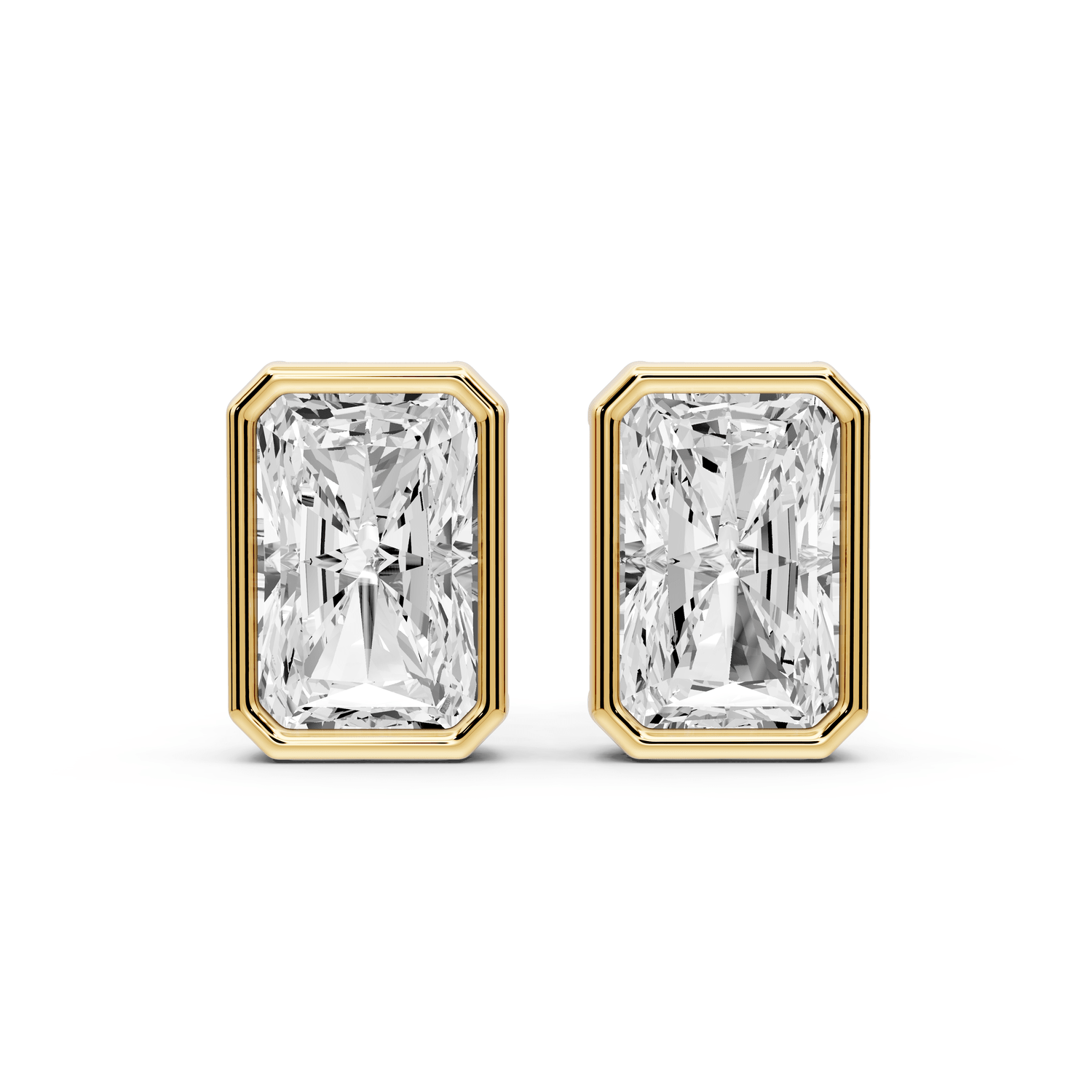 Noa - 4ct 14k yellow gold Radiant - Cut Diamond Stud Earrings - Mr. Alex Jewelry