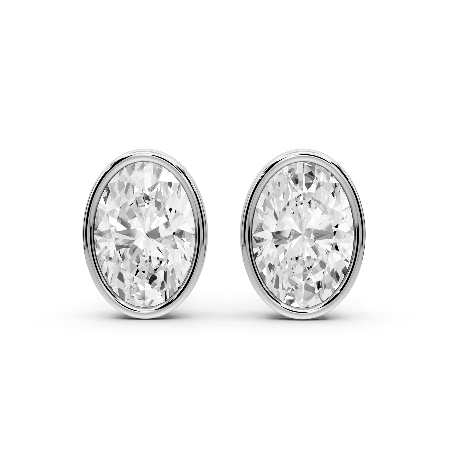 Noa - 5ct 14k white gold Oval - Cut Diamond Stud Earrings - Mr. Alex Jewelry