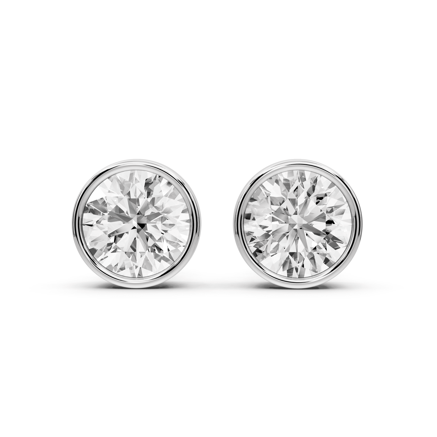 Noa - 5ct 14k white gold Round - Cut Diamond Stud Earrings - Mr. Alex Jewelry