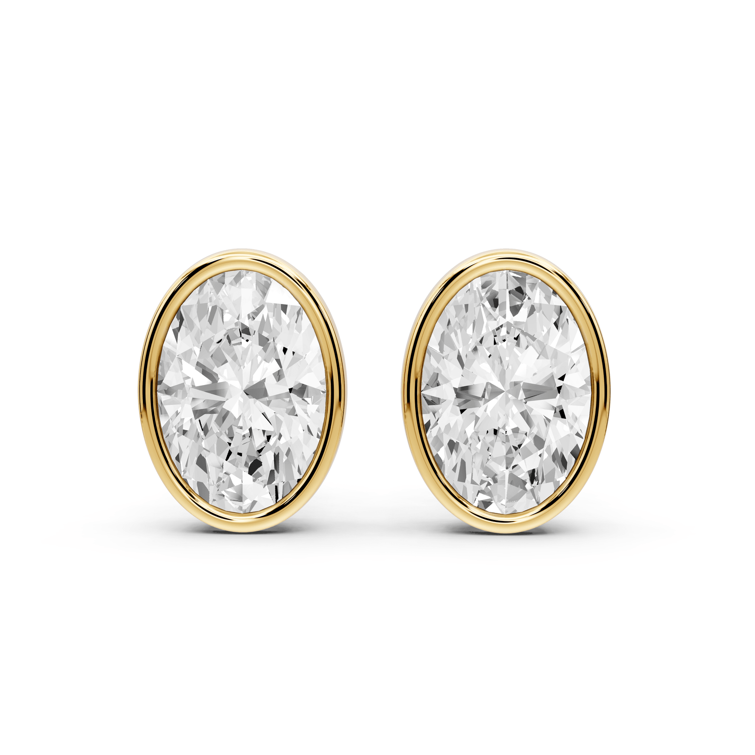 Noa - 5ct 14k yellow gold Oval - Cut Diamond Stud Earrings - Mr. Alex Jewelry