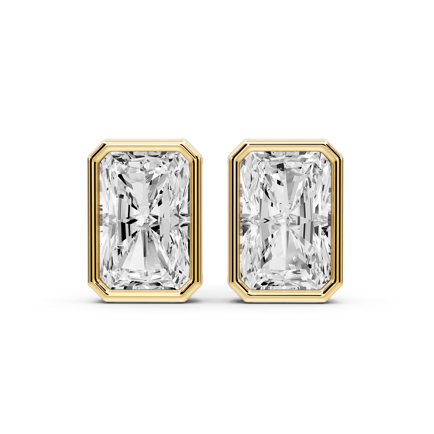 Noa - 5ct 14k yellow gold Radiant - Cut Diamond Stud Earrings - Mr. Alex Jewelry