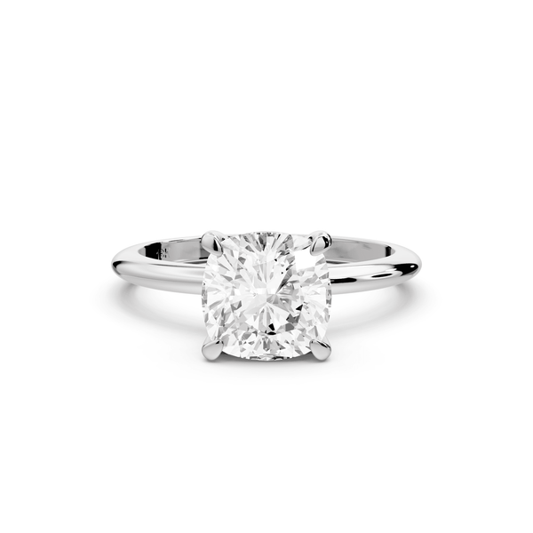 Odessa - 2ct 14k white gold cushion Knife Edge Solitaire Engagement Ring - Mr. Alex Jewelry