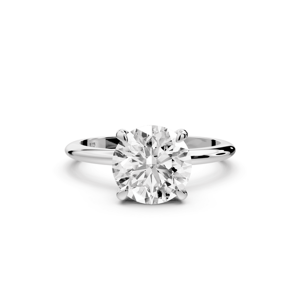 Odessa - 2ct 14k white gold round Knife Edge Solitaire Engagement Ring - Mr. Alex Jewelry