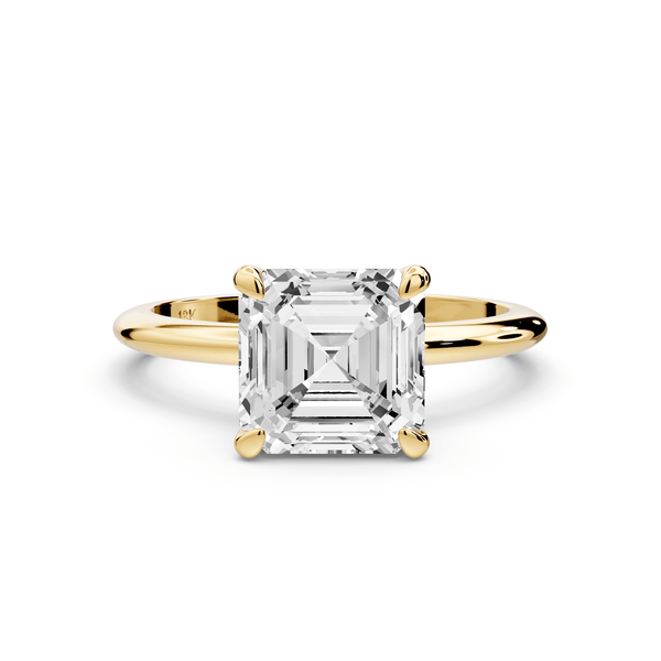 Odessa - 2ct 14k yellow gold princess Knife Edge Solitaire Engagement Ring - Mr. Alex Jewelry