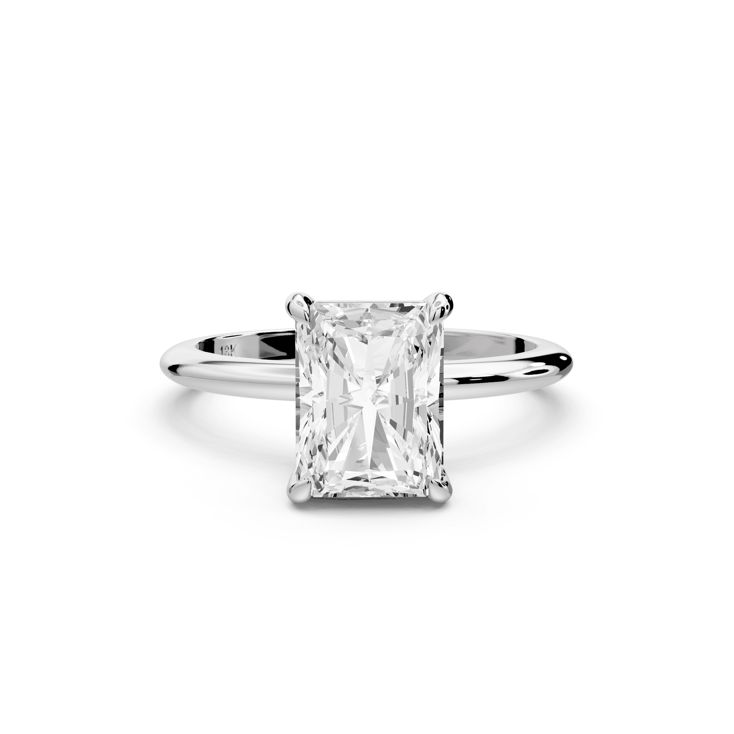 Odessa - 2ct 18k white gold radiant Knife Edge Solitaire Engagement Ring - Mr. Alex Jewelry