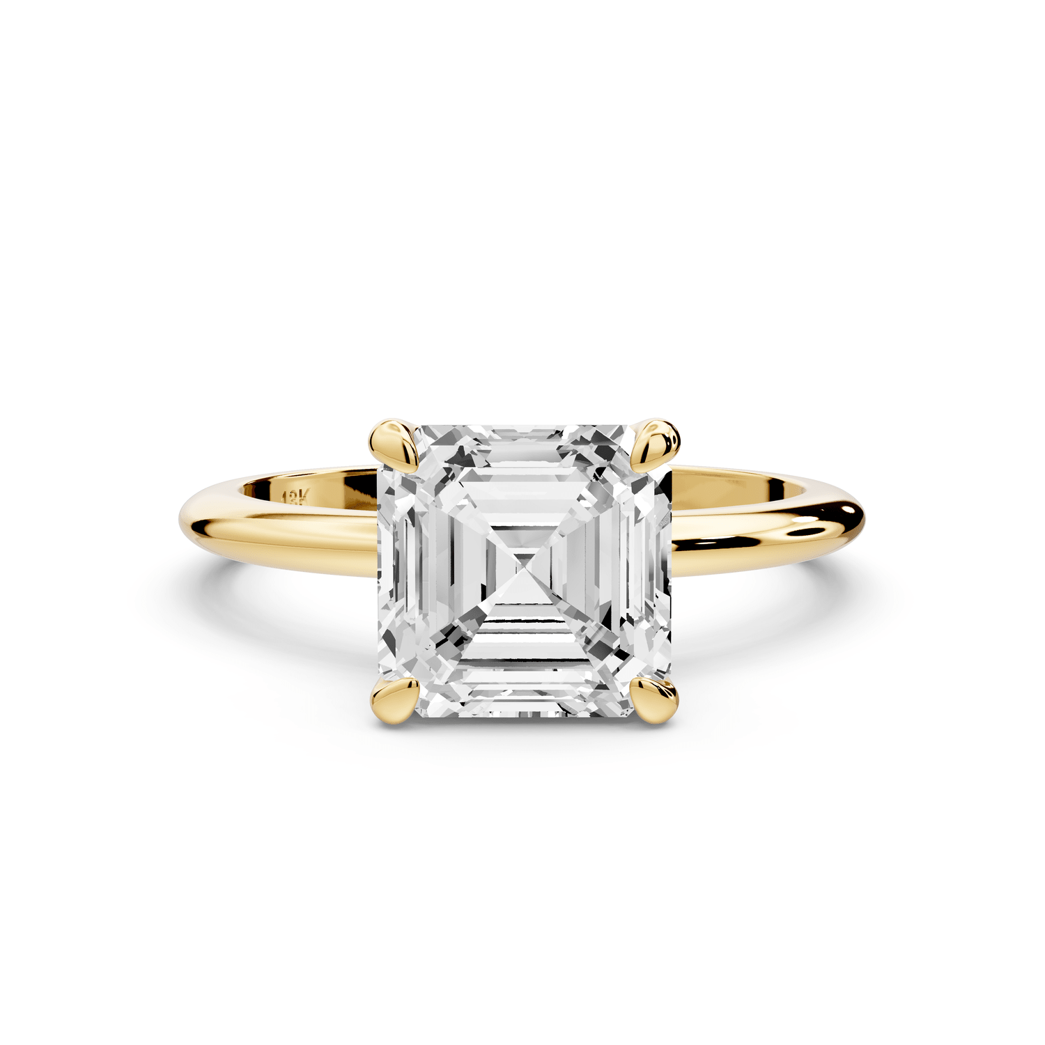 Odessa - 2ct 18k yellow gold princess Knife Edge Solitaire Engagement Ring - Mr. Alex Jewelry