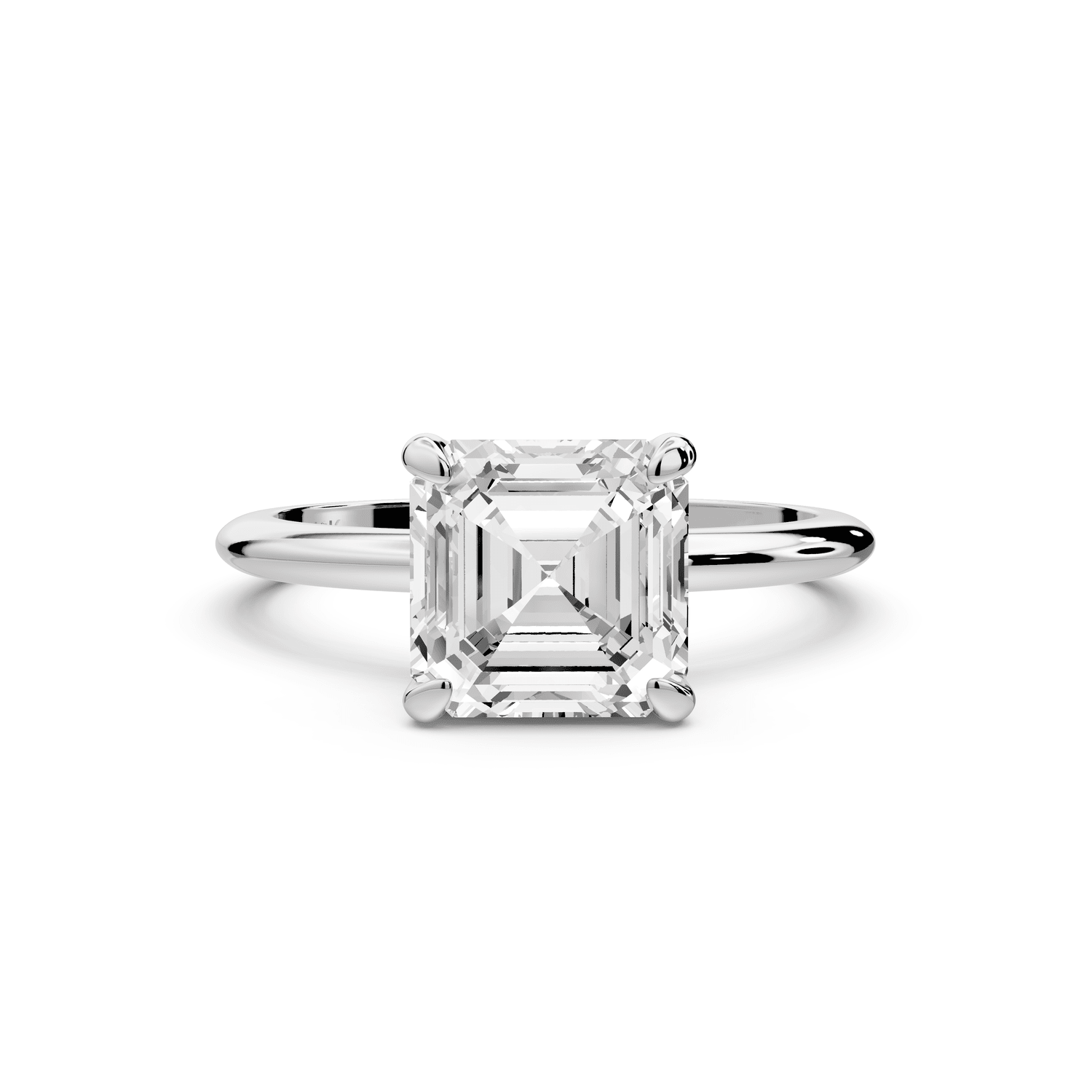Odessa - 2ct platinum asscher Knife Edge Solitaire Engagement Ring - Mr. Alex Jewelry