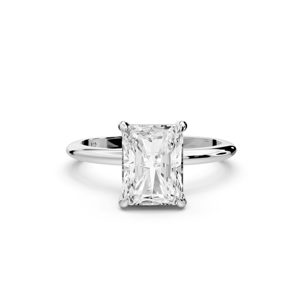 Odessa - 2ct platinum radiant Knife Edge Solitaire Engagement Ring - Mr. Alex Jewelry
