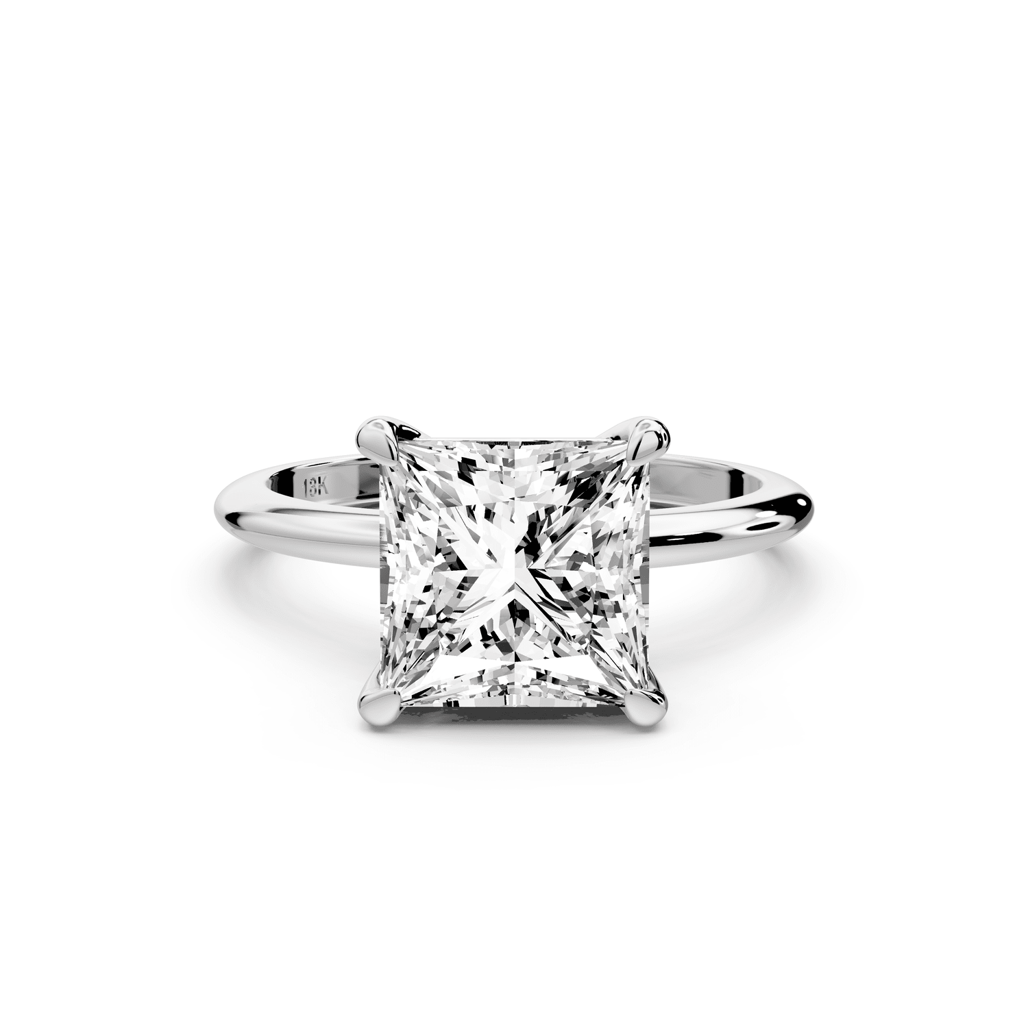 Odessa - 3ct 14k white gold princess Knife Edge Solitaire Engagement Ring - Mr. Alex Jewelry
