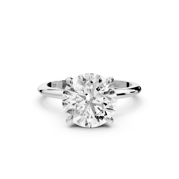 Odessa - 3ct 14k white gold round Knife Edge Solitaire Engagement Ring - Mr. Alex Jewelry