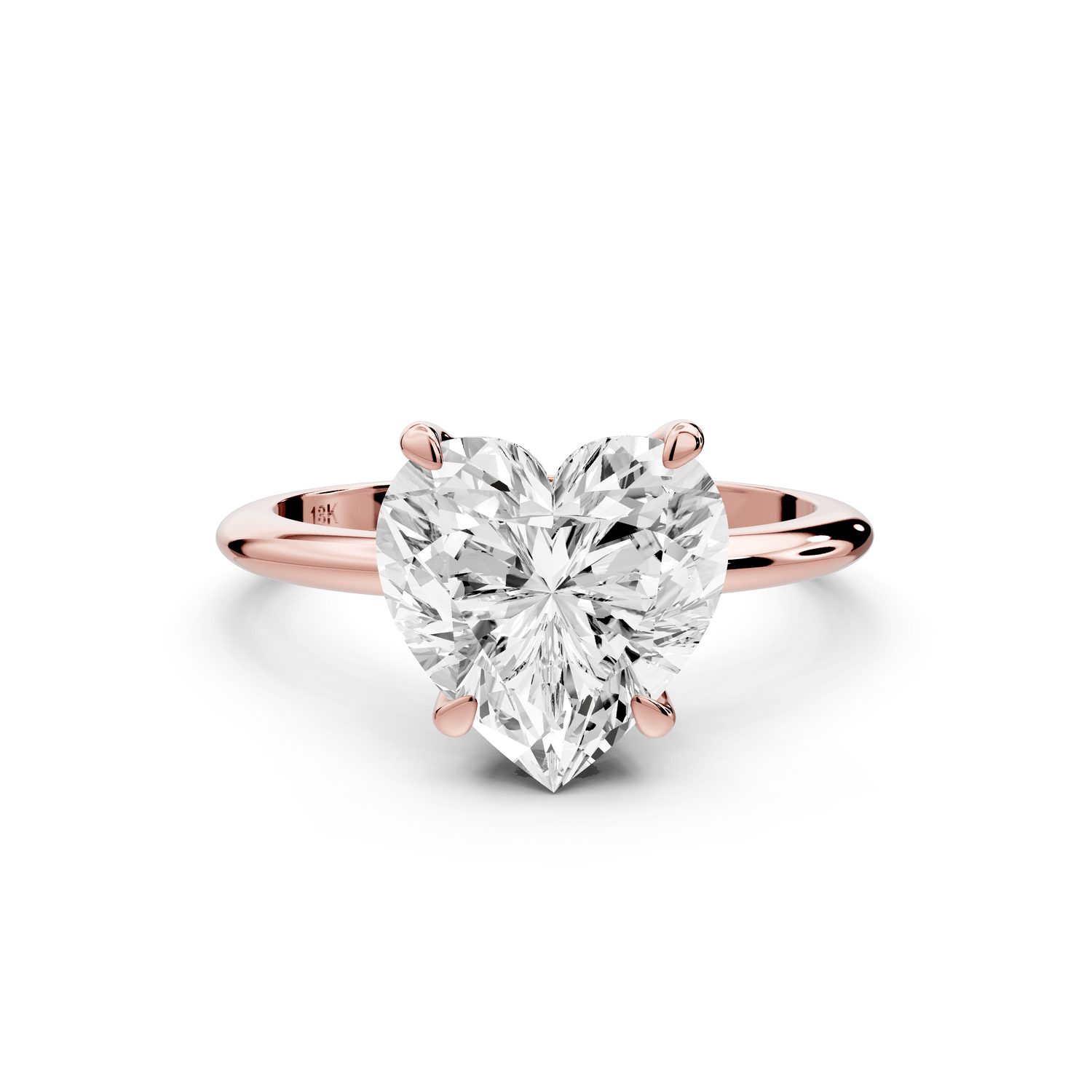 Odessa - 3ct 18k rose gold heart Knife Edge Solitaire Engagement Ring - Mr. Alex Jewelry