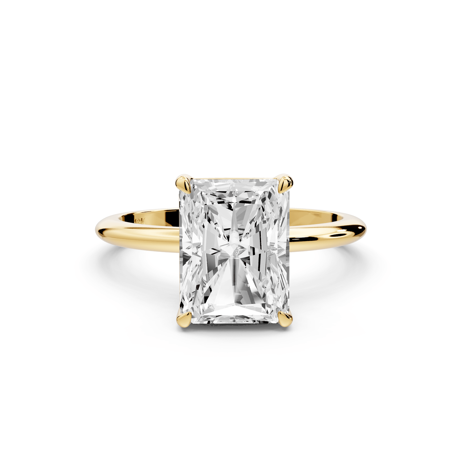 Odessa - 3ct 18k yellow gold radiant Knife Edge Solitaire Engagement Ring - Mr. Alex Jewelry