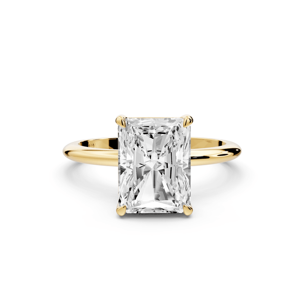 Odessa - 3ct 18k yellow gold radiant Knife Edge Solitaire Engagement Ring - Mr. Alex Jewelry