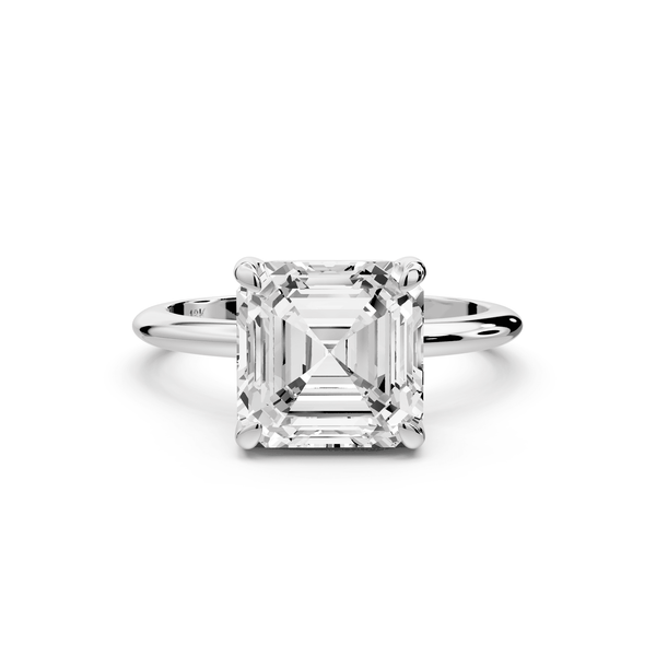 Odessa - 3ct platinum asscher Knife Edge Solitaire Engagement Ring - Mr. Alex Jewelry