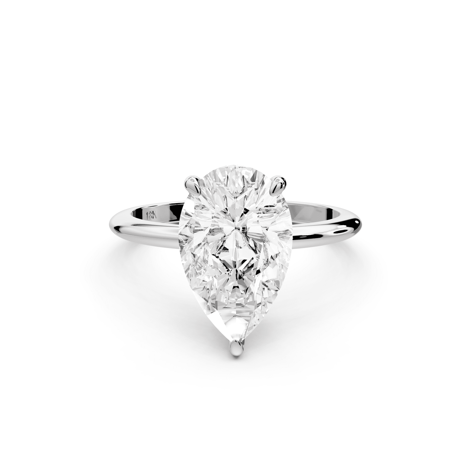 Odessa - 3ct platinum pear Knife Edge Solitaire Engagement Ring - Mr. Alex Jewelry
