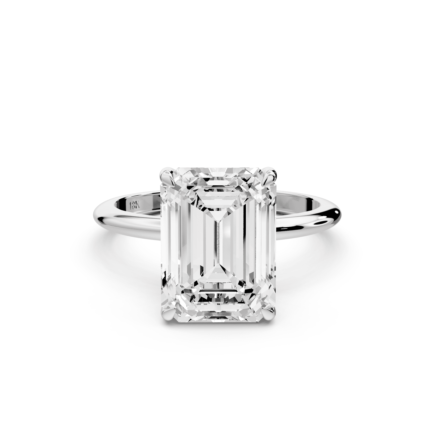 Odessa - 4ct 18k white gold emerald Knife Edge Solitaire Engagement Ring - Mr. Alex Jewelry