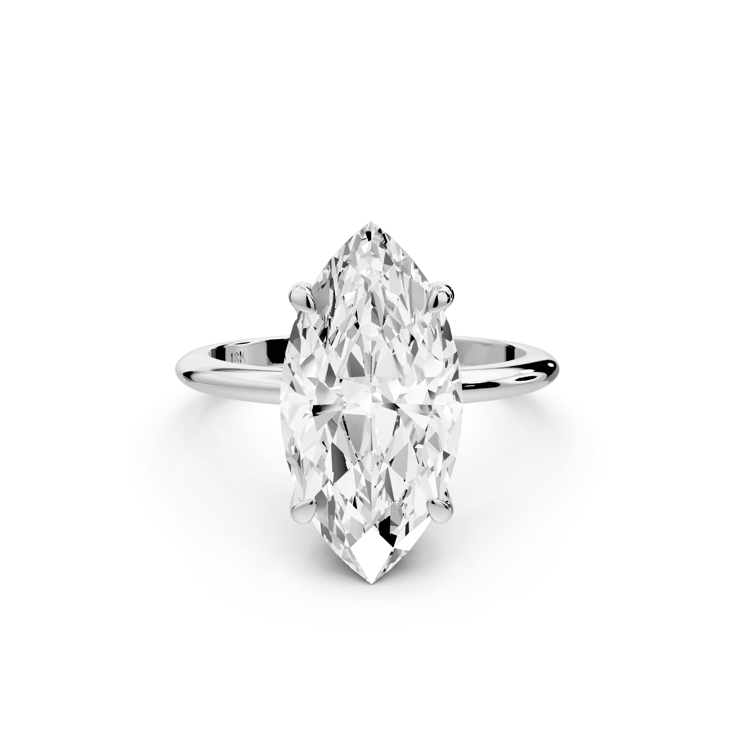 Odessa - 4ct 18k white gold marquise Knife Edge Solitaire Engagement Ring - Mr. Alex Jewelry