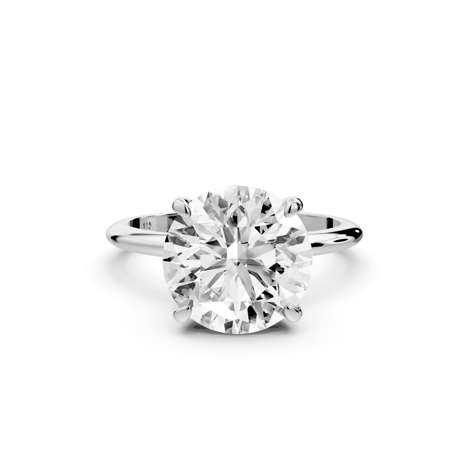 Odessa - 4ct 18k white gold round Knife Edge Solitaire Engagement Ring - Mr. Alex Jewelry