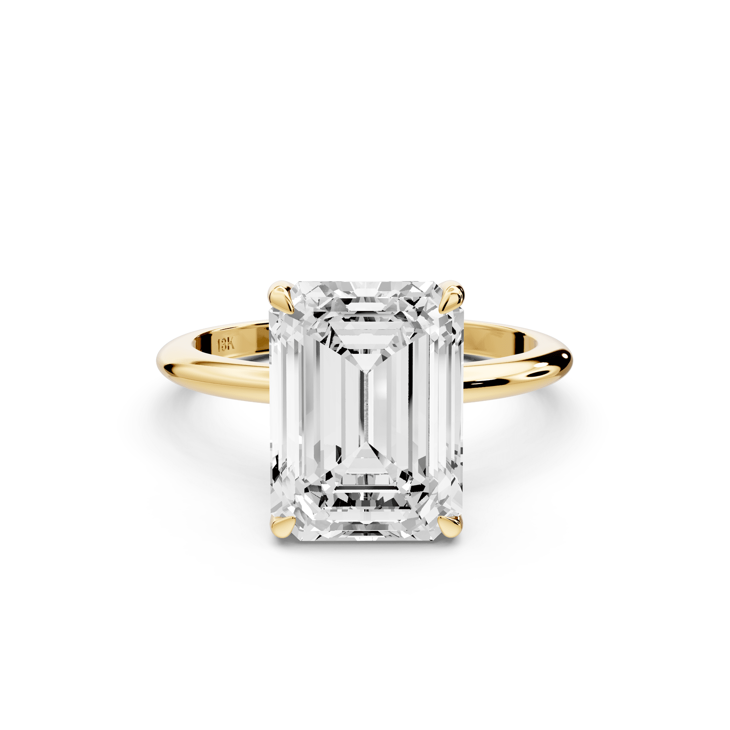 Odessa - 4ct 18k yellow gold emerald Knife Edge Solitaire Engagement Ring - Mr. Alex Jewelry