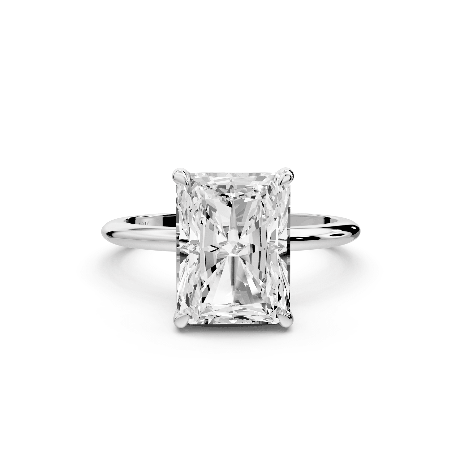 Odessa - 4ct platinum radiant Knife Edge Solitaire Engagement Ring - Mr. Alex Jewelry
