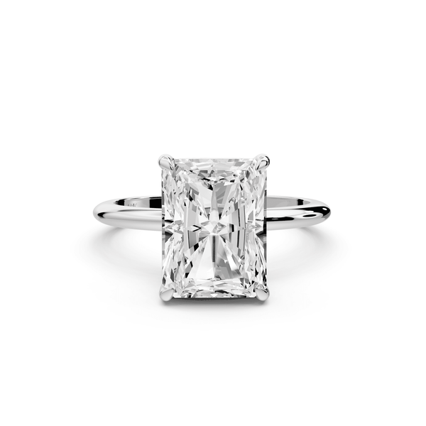 Odessa - 4ct platinum radiant Knife Edge Solitaire Engagement Ring - Mr. Alex Jewelry