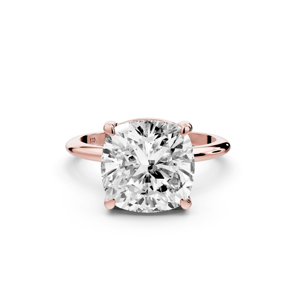 Odessa - 5ct 14k rose gold cushion Knife Edge Solitaire Engagement Ring - Mr. Alex Jewelry