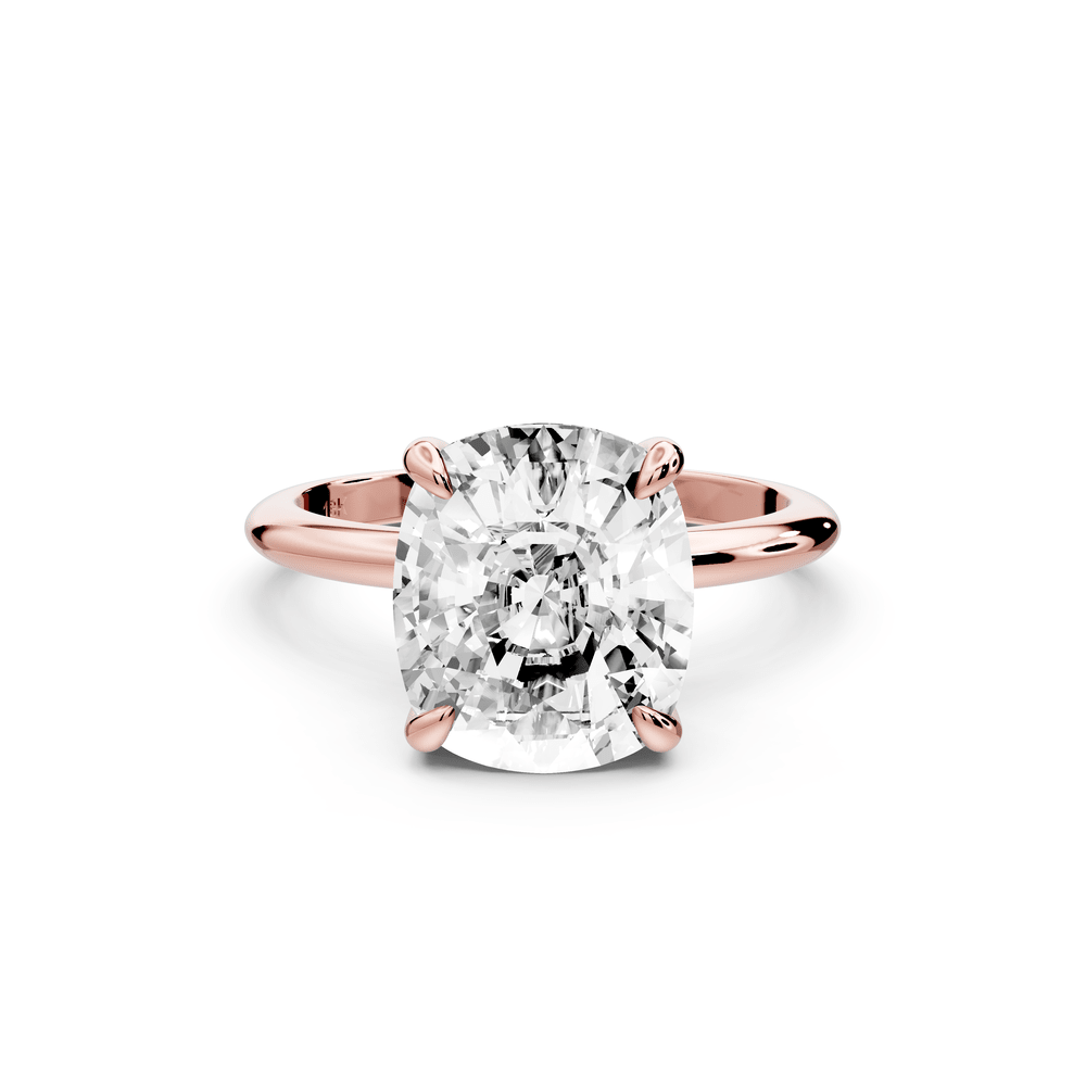 Odessa - 5ct 14k rose gold Elongated Cushion Knife Edge Solitaire Engagement Ring - Mr. Alex Jewelry