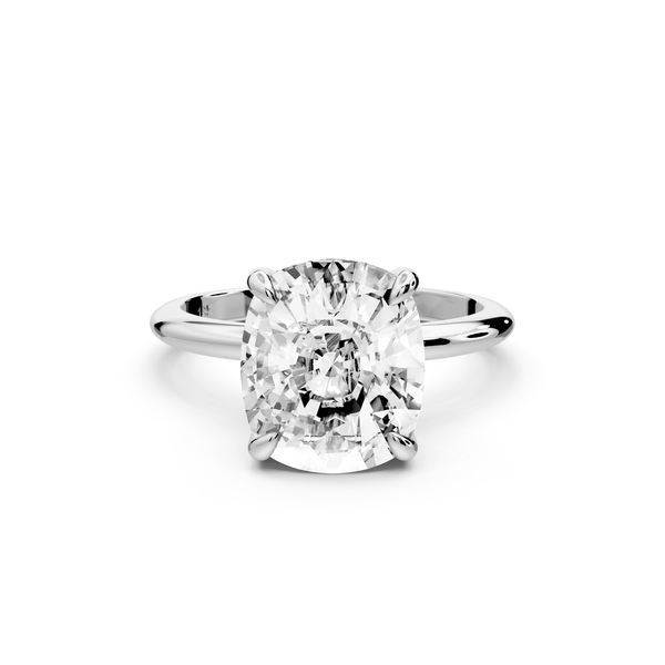 Odessa - 5ct 14k white gold Elongated Cushion Knife Edge Solitaire Engagement Ring - Mr. Alex Jewelry