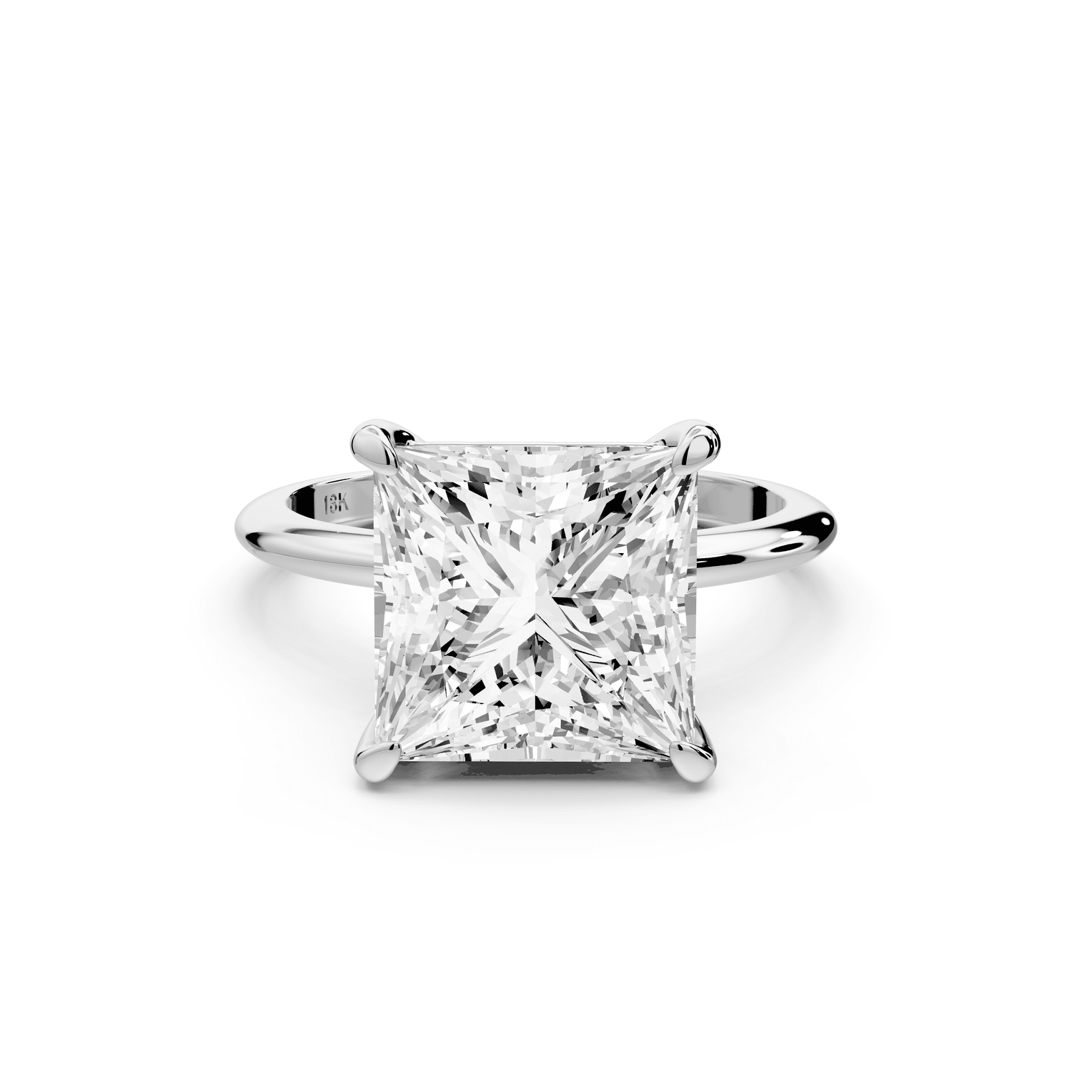 Odessa - 5ct 14k white gold princess Knife Edge Solitaire Engagement Ring - Mr. Alex Jewelry