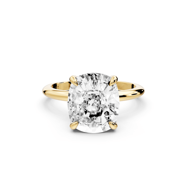 Odessa - 5ct 14k yellow gold Elongated Cushion Knife Edge Solitaire Engagement Ring - Mr. Alex Jewelry