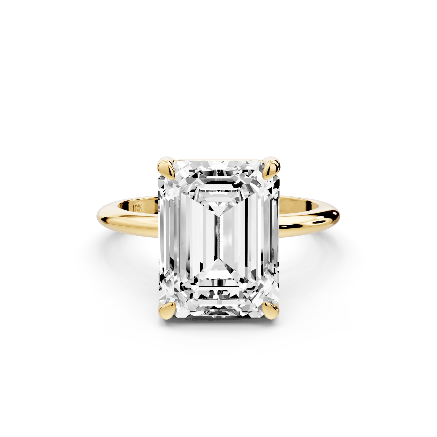 Odessa - 5ct 14k yellow gold emerald Knife Edge Solitaire Engagement Ring - Mr. Alex Jewelry