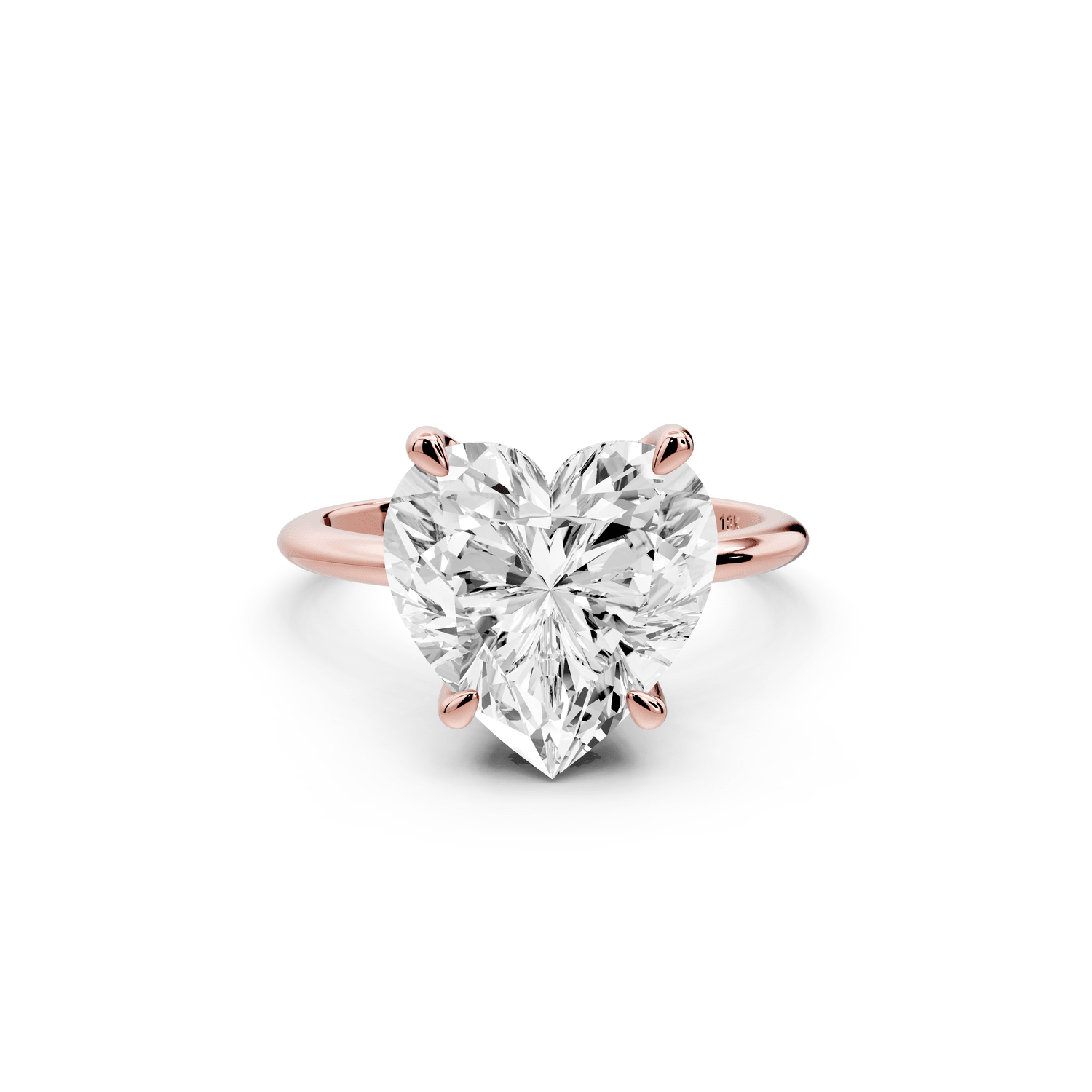 Odessa - 5ct 18k rose gold heart Knife Edge Solitaire Engagement Ring - Mr. Alex Jewelry