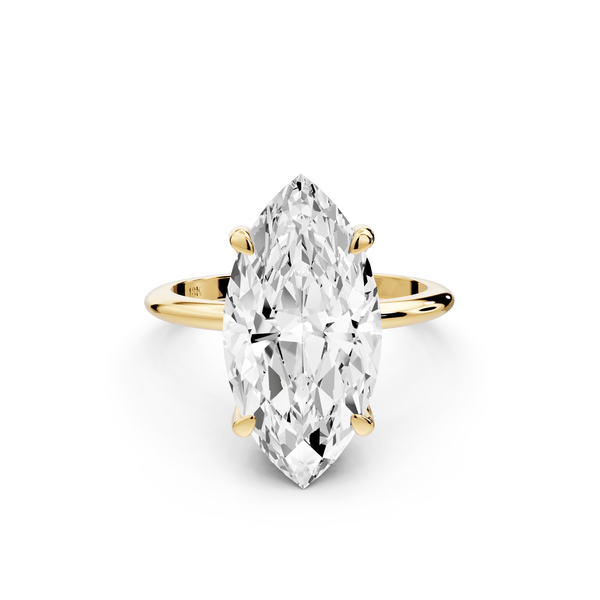 Odessa - 5ct 18k yellow gold marquise Knife Edge Solitaire Engagement Ring - Mr. Alex Jewelry