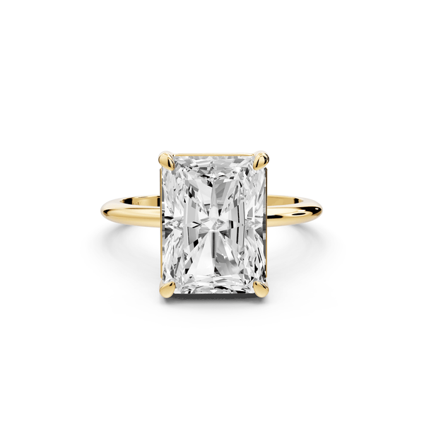 Odessa - 5ct 18k yellow gold radiant Knife Edge Solitaire Engagement Ring - Mr. Alex Jewelry