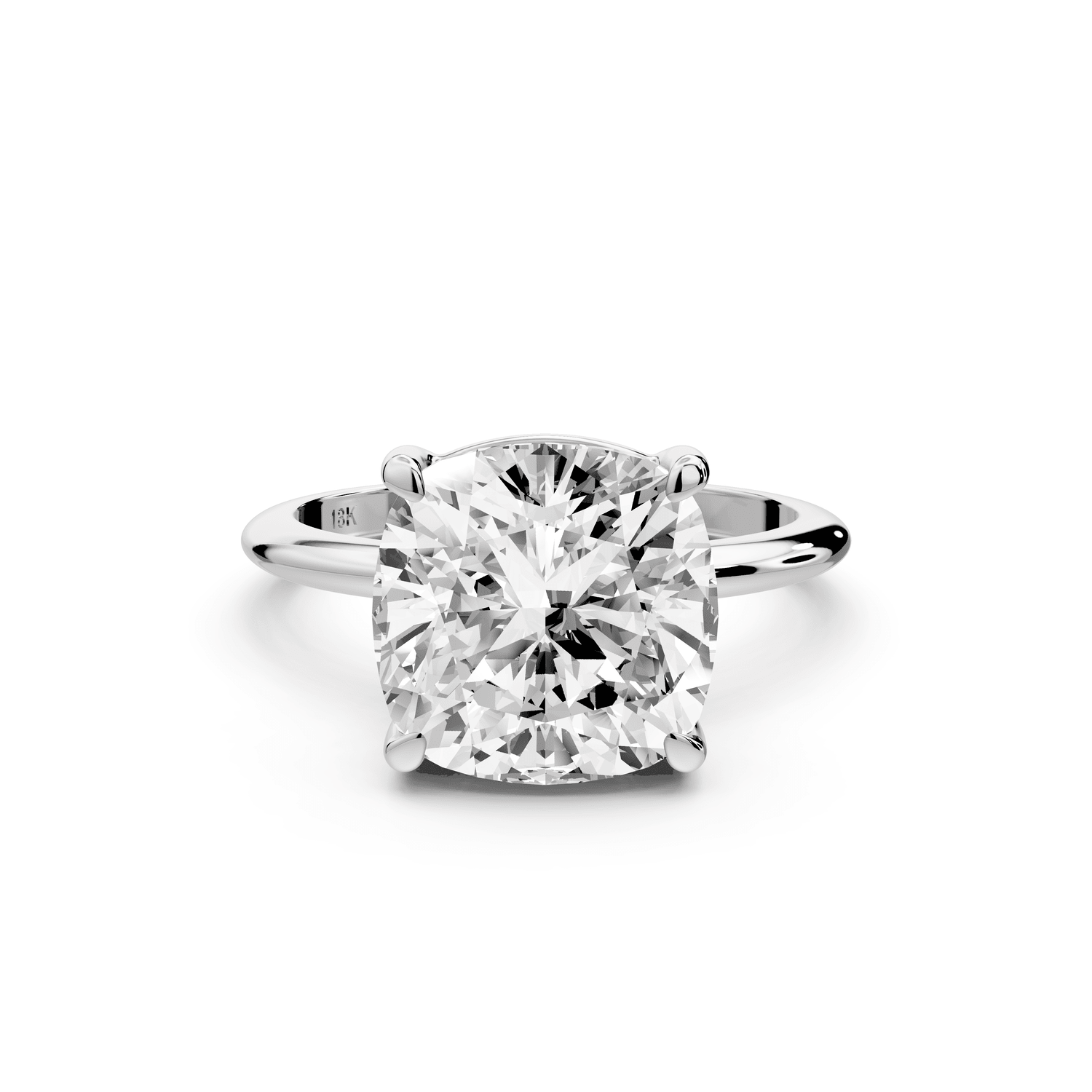 Odessa - 5ct platinum cushion Knife Edge Solitaire Engagement Ring - Mr. Alex Jewelry